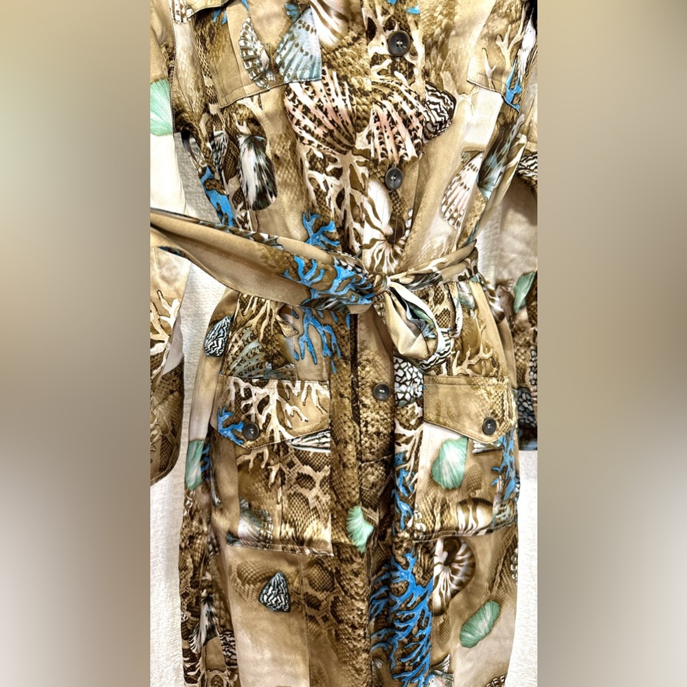 Gorgeous HTF Vintage Cache Shirt Dress NWT 8 M Beach Print Reef Seashell Animal - Picture 11 of 11
